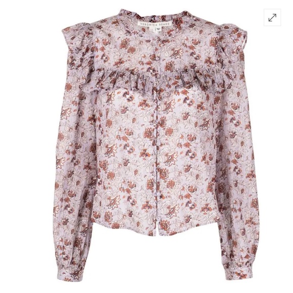Veronica Beard Tops - Veronica Beard Viveca Lavender Floral Blouse Small